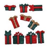 dress it up shaped novelty buttons christmas boxes bows