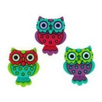 Dress It Up Shaped Novelty Buttons Retro Owls