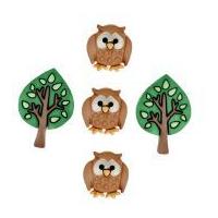 Dress It Up Shaped Novelty Buttons Night Owls