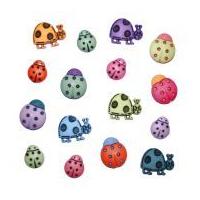 Dress It Up Shaped Novelty Buttons Friendly Bugs