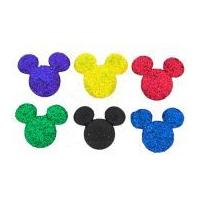 Dress It Up Disney Shaped Novelty Buttons Glitter Mickey Mouse