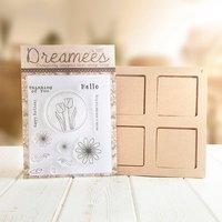 dreamees spring florals 18 piece collection includes stamp set and mdf ...