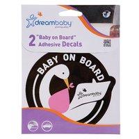 Dreambaby Adhesive Baby On Board Sign (2 Pack) - Pink