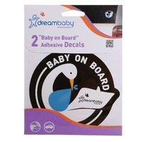 Dreambaby Adhesive Baby On Board Sign (2 Pack) - Blue