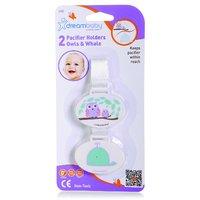 dreambaby pacifier holder owl and whale 2 pack