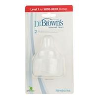 Dr Brown's 2 Silicone Wide Neck Teats - BPA Free Level 3