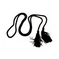 Dressing Gown Cord with Tassels Black