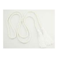 Dressing Gown Cord with Tassels White