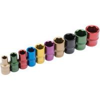 draper draper expert 10 piece 6 point hi torq metric coloured sockets