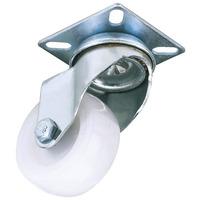 Draper 65492 50mm Dia. Swivel Plate Fixing Nylon Wheel - S.w.l. 50kg