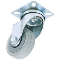 draper 50mm dia swivel plate fixing rubber castor swl 50kg