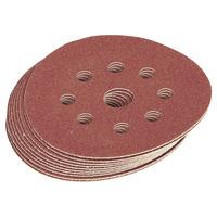 draper 44342 pack of 10 125mm 320 grit hook and loop sanding discs