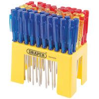 draper 30673 display of 60 plain slot radio screwdrivers