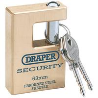 Draper Expert 64202 76mm Quality Close Shackle Solid Brass Padlock...
