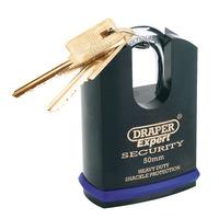 Draper Expert 64197 50mm Heavy Duty Stainless Steel Padlock & 2 Keys