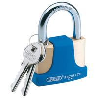 draper 64166 52mm solid brass padlock amp 2 keys w hardened steel sh