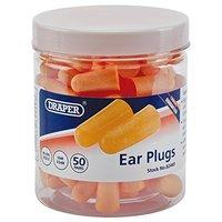 Draper 82449 Ear Plugs In Plastic Jar - Orange (50 Pair)
