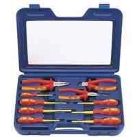 Draper Expert 71155 10-piece Set Of Vde Insulated Pliers And Screwdrivers