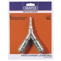 draper 25855 pcl twin standard coupling w 2 male couplings amp 1 tai