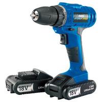draper 14600 storm force cordless drill with two li ion batteries 18v