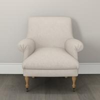 Draycott Scroll-Back Linen Union Chair