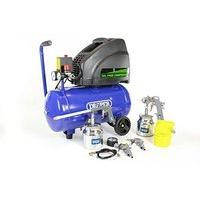 Draper Oilfree 24l Comp.+ 5pc Air Kit Compressors & P. Washers