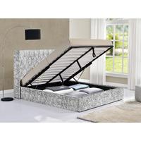 drogo velvet upholstered ottoman bed king silver