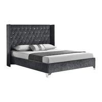 drogo chenille bed frame charcoal king