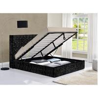 drogo velvet upholstered ottoman bed king black