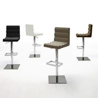 Drago Bar Stool In White Faux Leather With Chrome Base