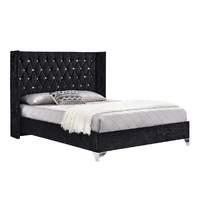 drogo velvet bed frame black king