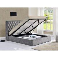 drogo silver chenille ottoman bed double