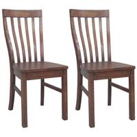 Driftwood Reclaimed Pine Dining Chair with Wooden Seat (Pair)