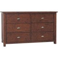 Driftwood Reclaimed Pine Wide Chest of Drawer - 6 Drawer