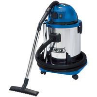 draper 1400w 50l 230v wet amp dry vacuum cleaner with ss tank amp 230
