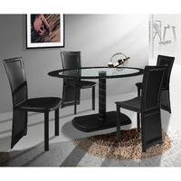 Drayton Oval 130cm Dining Set with 4 Chairs