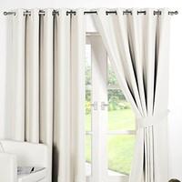 Dreamscene Luxury Ring Top Fully Lined Pair Thermal Blackout Eyelet Curtain Cream 66\