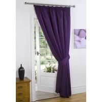 Dreamscene Thermal Pencil Pleat Blackout 1 Door Curtain Ready Made Lined - Plum 66\