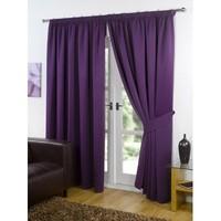 Dreamscene Thermal Pencil Pleat Blackout Pair Curtains Ready Made Fully Lined, Plum, 46 x 54 cm