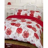 Dreamscene Luxurious Reversible Floral Duvet Set, Polyester, Red/White, Super King