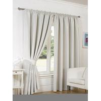 Dreamscene Luxury Ring Top Fully Lined Pair Thermal Blackout Eyelet Curtains with Tiebacks Natural, 46 x 72-Inch