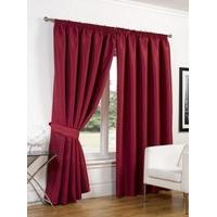 Dreamscene Luxury Ring Top Fully Lined Pair Thermal Blackout Eyelet Curtains with Tiebacks Red, 66 x 72-Inch