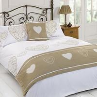 dreamscene layla duvet quilt bed in a bag cushion cover runner gold do ...