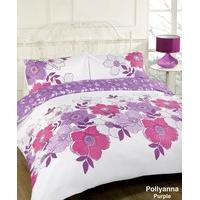 Dreamscene Luxurious Reversible Floral Duvet Set, Polyester, Pink/Purple, Super King