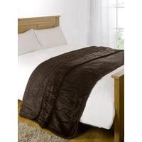 Dreamscene Luxury Faux Fur Mink Fleece Throw Over Sofa Bed Soft Warm Blanket, Chocolate Brown, 150 x 200 cm, Double