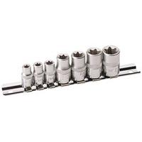 draper expert 31379 7 piece 14 and 38 inch square drive tx star socket ...