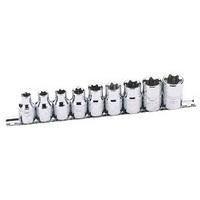 Draper 67114 1/2 Inch Square Drive 9 Piece Set Of Tx-star Sockets