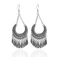 Drop Earrings Hoop Earrings Earrings Set Jewelry Women Party Daily Casual Alloy 1 pair Black