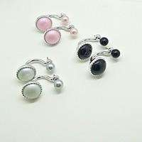 Drop Earrings Earrings Set Jewelry Unique Design Pendant Fashion Wedding Party Alloy 1 pair Beige Black Pearl Pink Pool