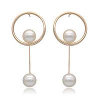 drop earrings hoop earrings earrings basic imitation pearl copper chro ...
